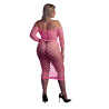 Ouch! Glow Bustier et Robe Filet Épaules dénudées Rose Fluo